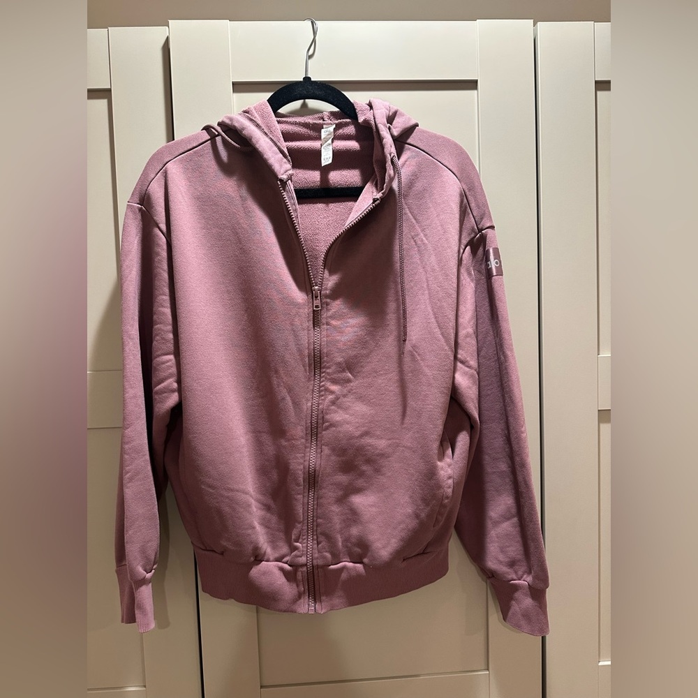 Alo Yoga Pink Zip-Up Hoodie